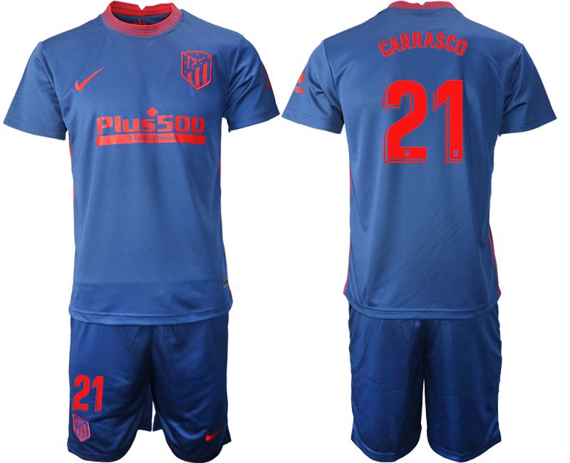 Men 2020-2021 club Atletico Madrid away #21 blue Soccer Jerseys